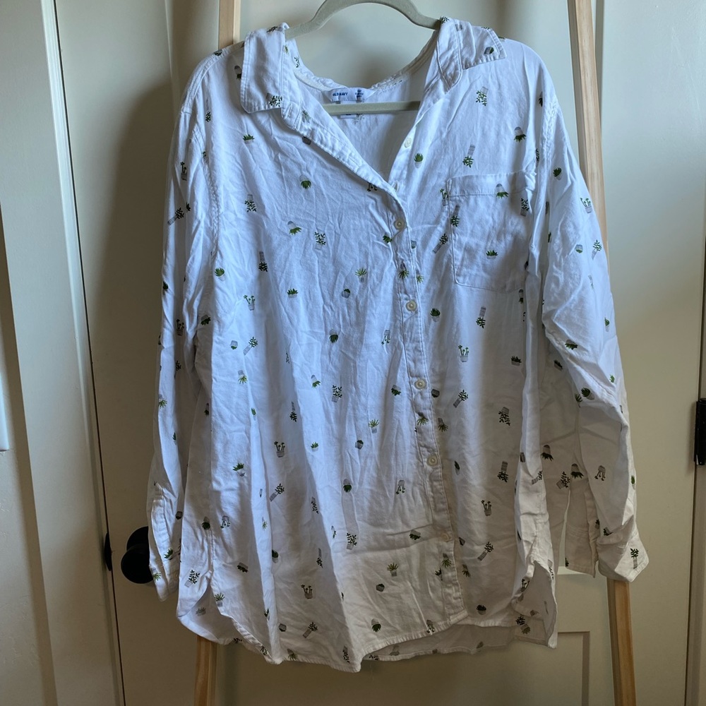 Cactus print long sleeve top